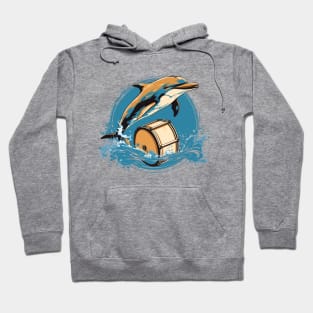 Dolphin playing drums Hoodie